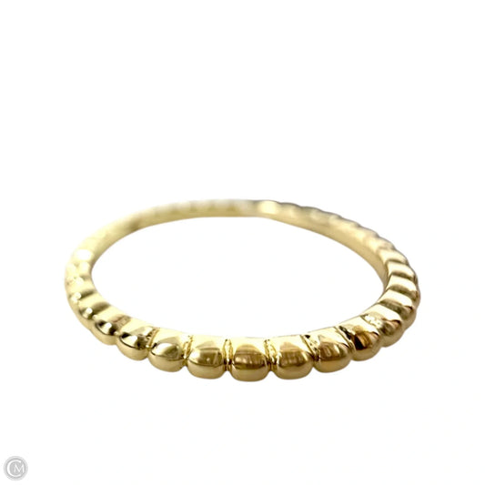 Gold Tone Thin Beaded Band Ring By Unbranded, Size: 8