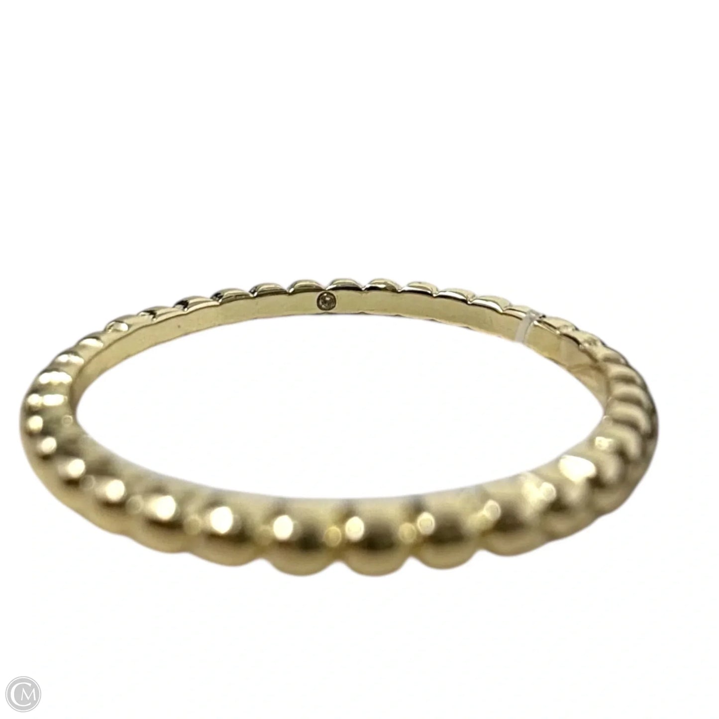 Gold Tone Thin Beaded Band Ring By Unbranded, Size: 8