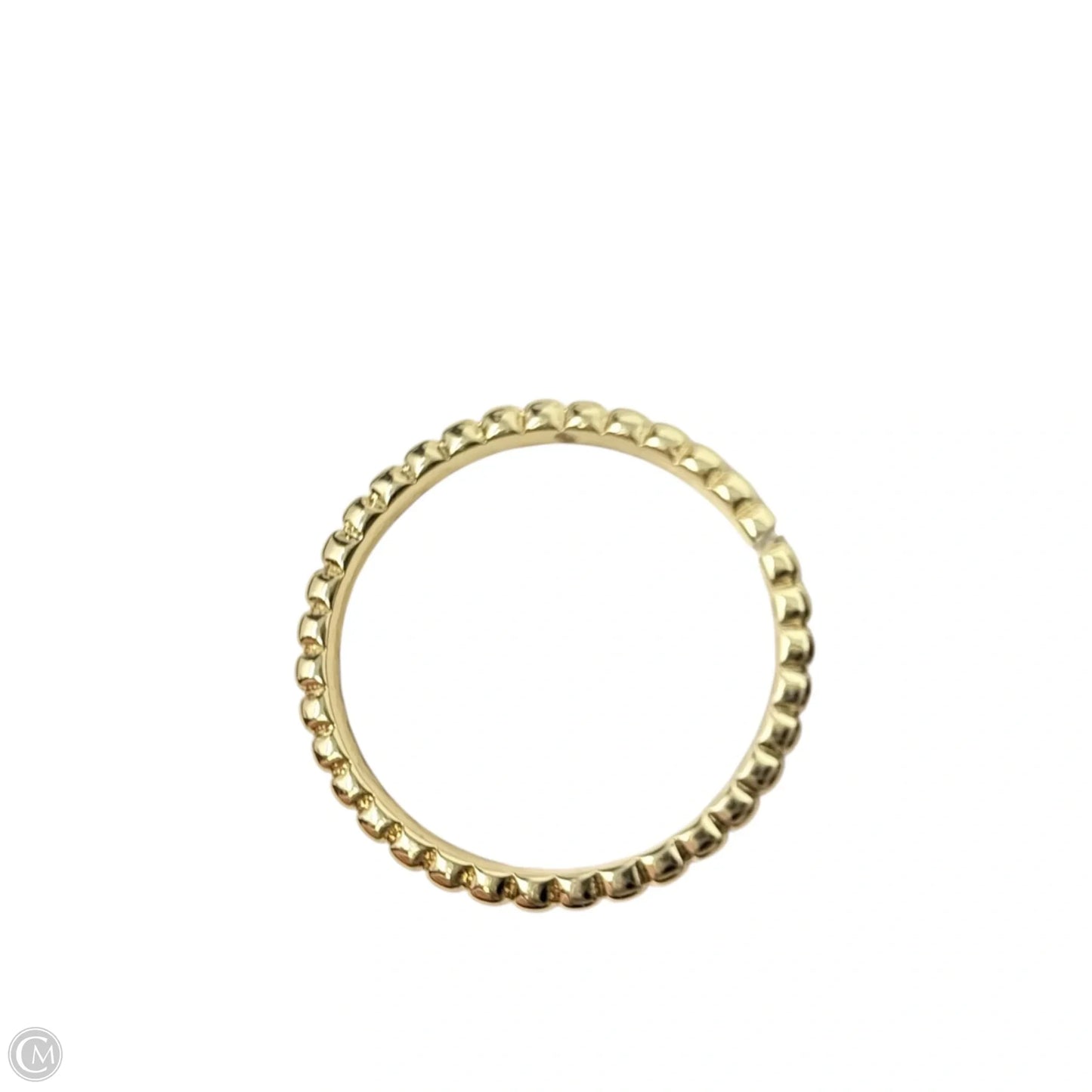 Gold Tone Thin Beaded Band Ring By Unbranded, Size: 8