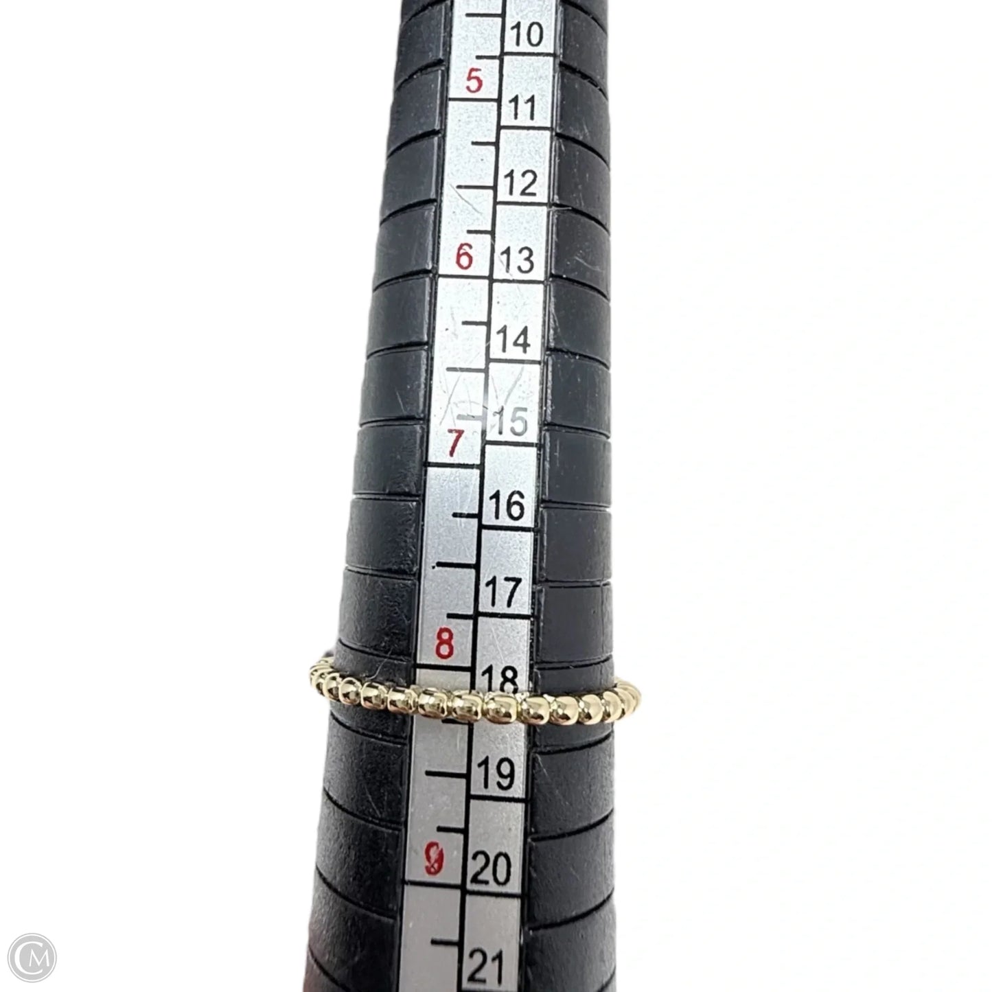 Gold Tone Thin Beaded Band Ring By Unbranded, Size: 8