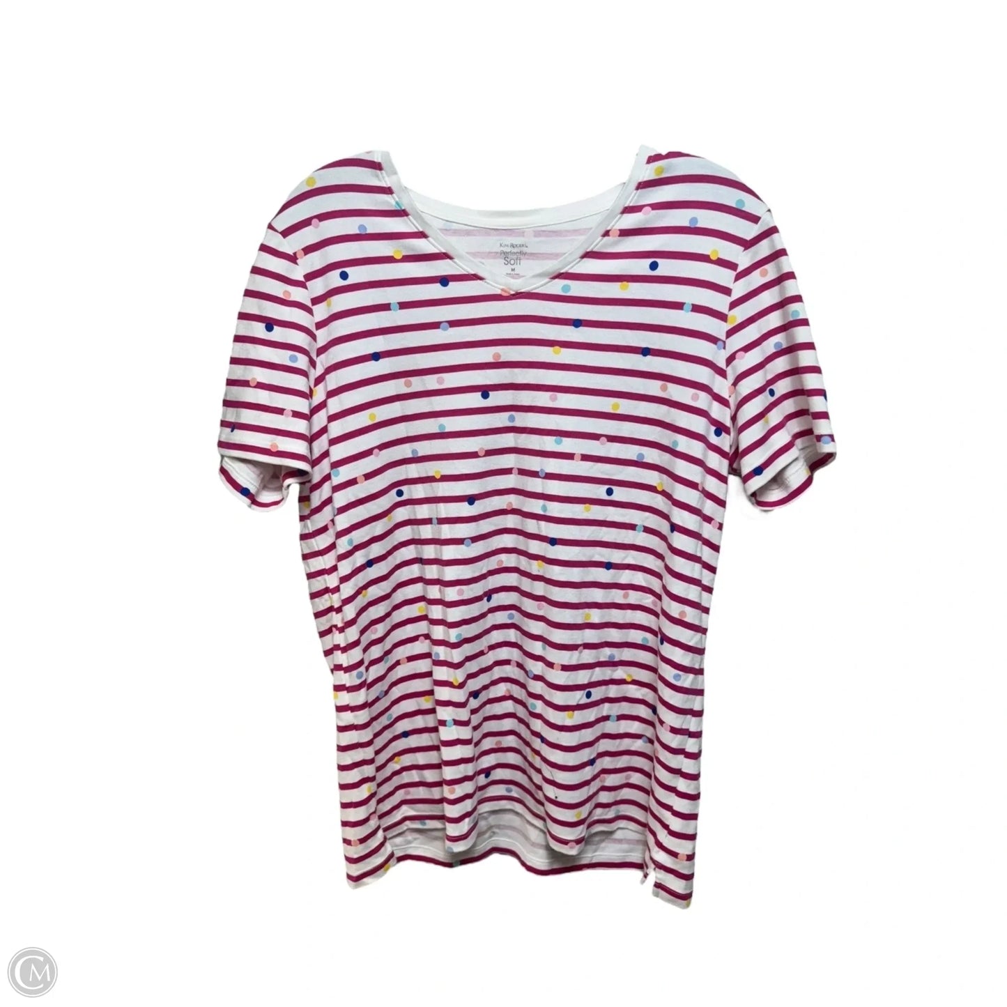 Top Short Sleeve Basic By Kim Rogers In Striped Pattern, Size: M