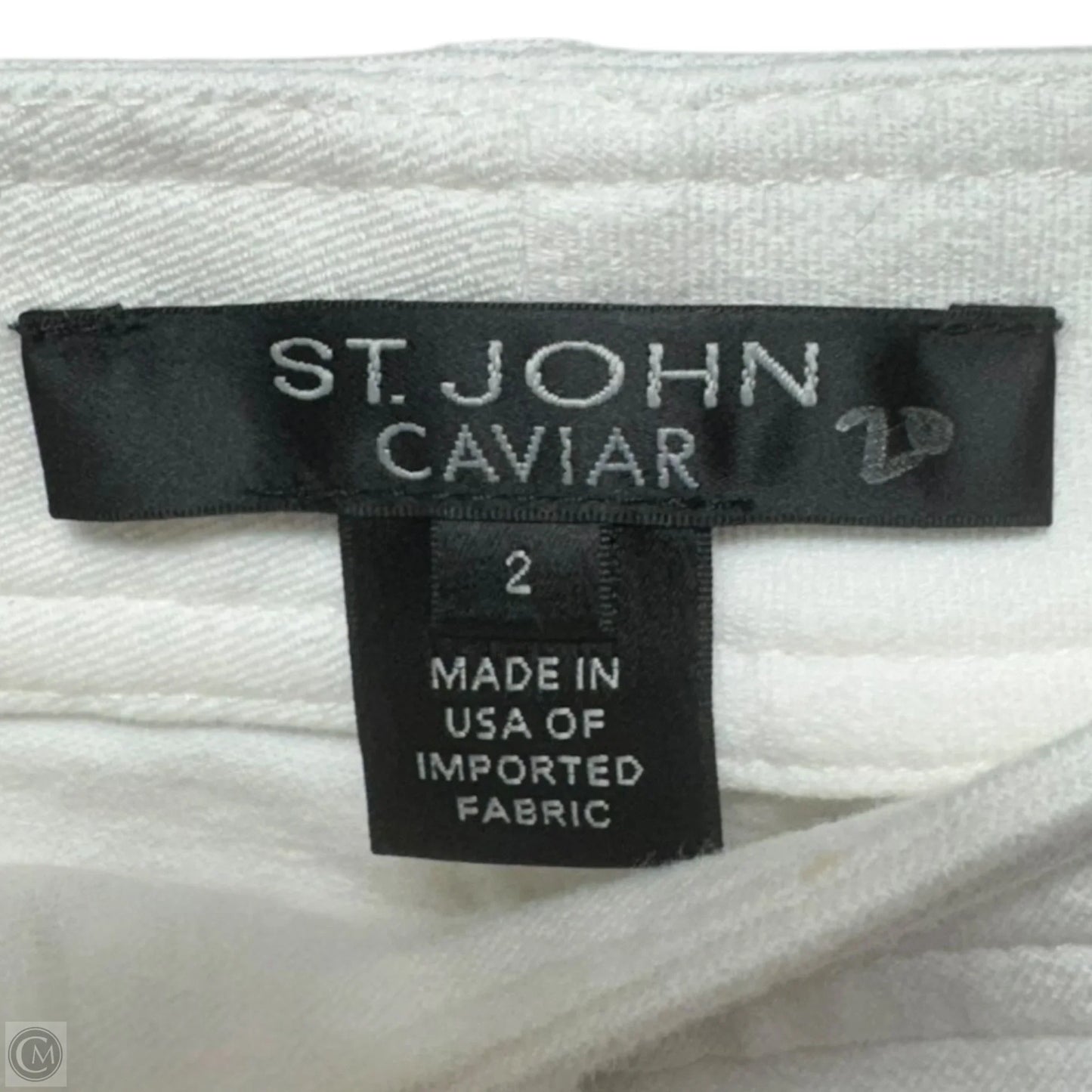 Denim Stretch Pants Designer By St John Caviar In Eggshell, Size: 2