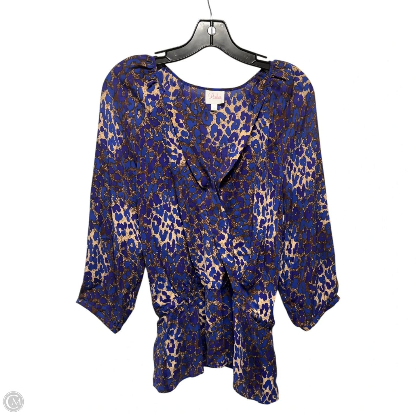 Silk Peplum Blouse 3/4 Sleeve By Parker In Animal Print, Size: S