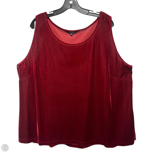 Top Sleeveless By John Mark In Red, Size: 3x