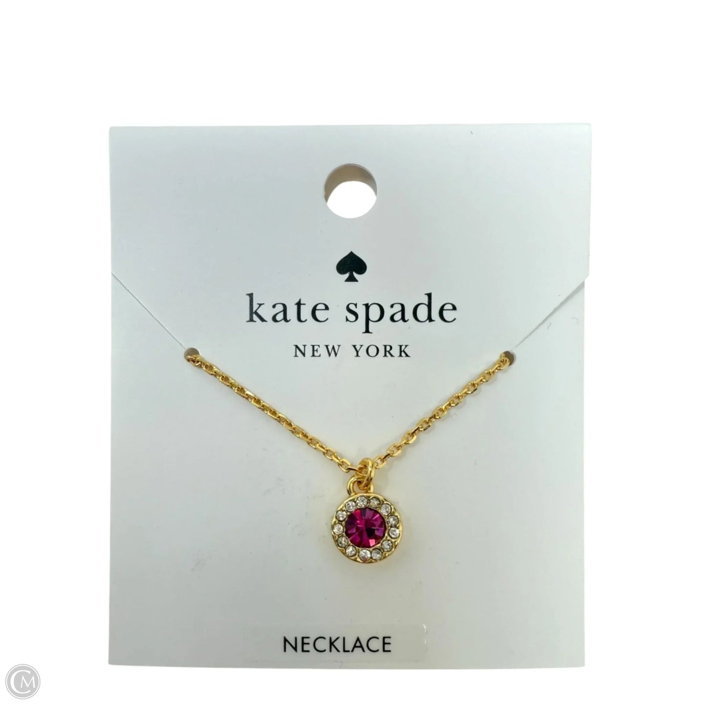 You’re A Gem Pave Halo Pendant Necklace Designer By Kate Spade In Fuchsia