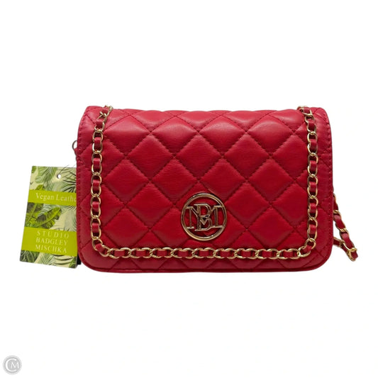 Vegan Leather Diamond Quilted Crossbody By Badgley Mischka, Size: Small