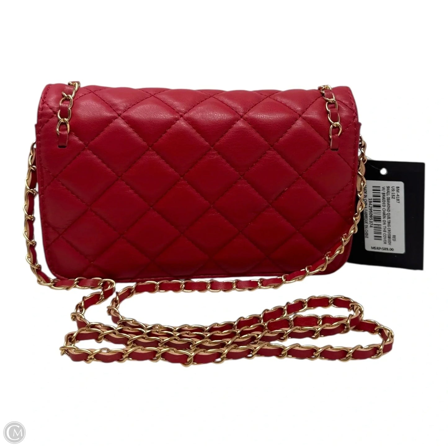 Vegan Leather Diamond Quilted Crossbody By Badgley Mischka, Size: Small