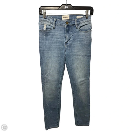 Le High Skinny Jeans Skinny By Frame In Blue Denim, Size: 2