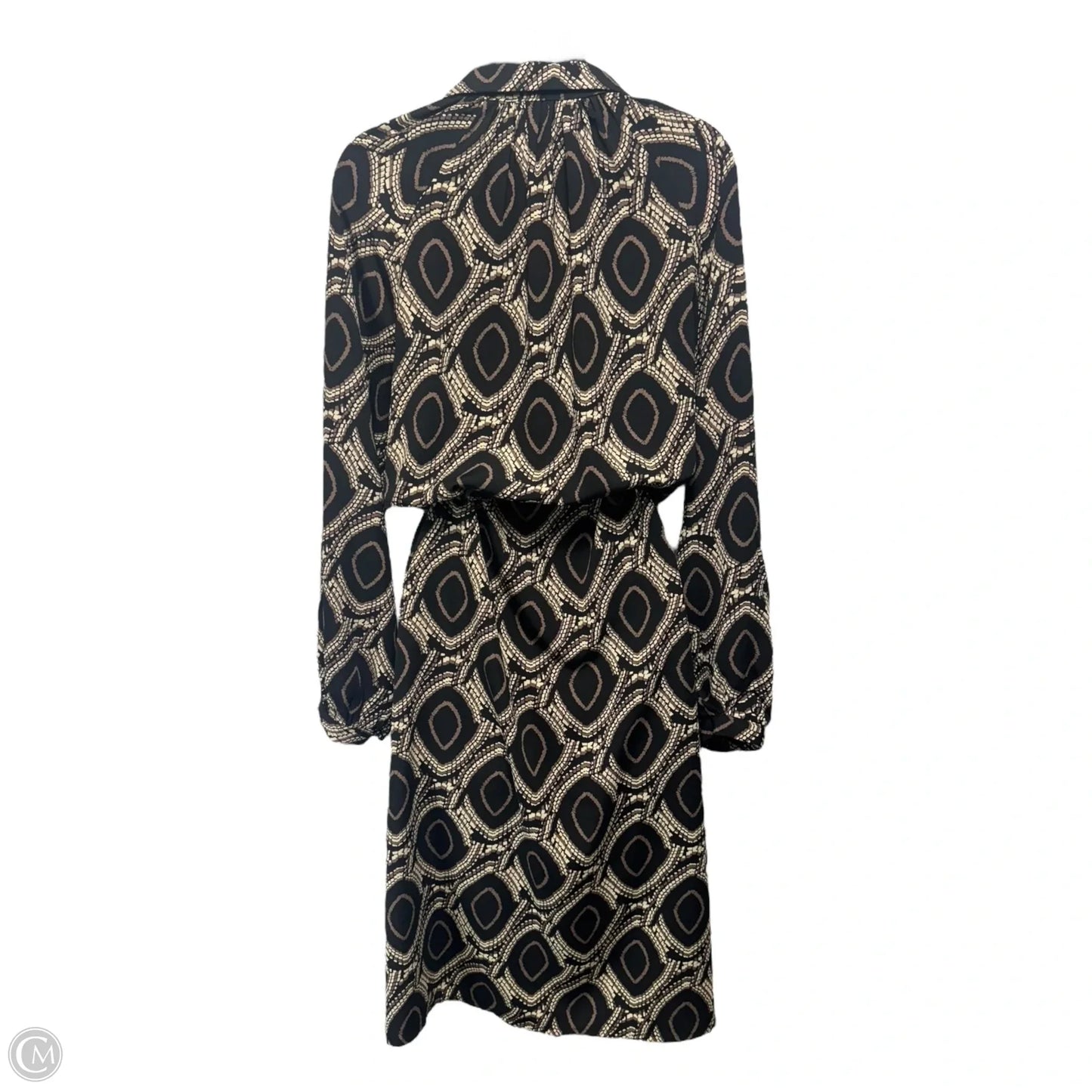 Belted Midi Shirt Dress By Jeff Gallano In Black & Cream, Size: 2