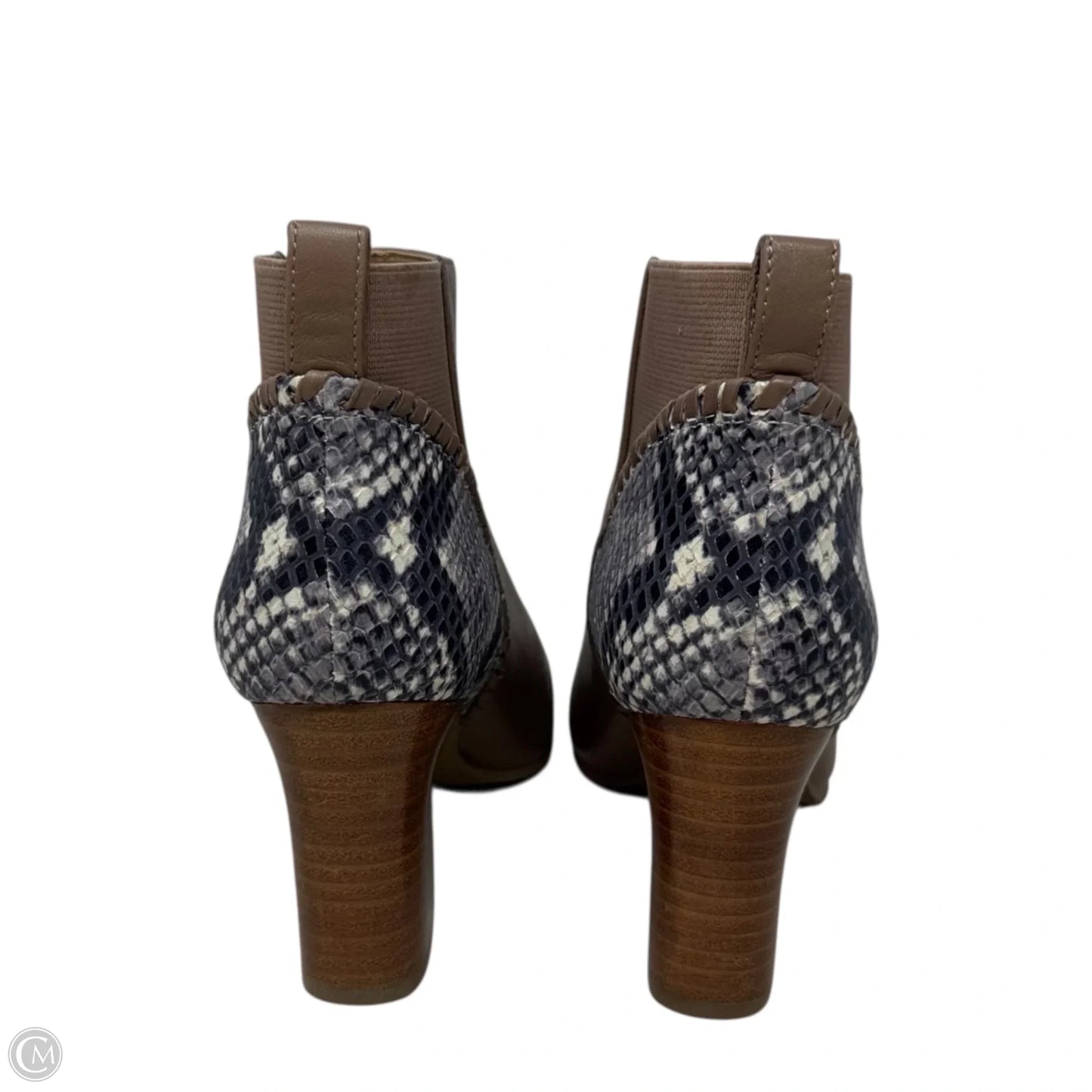 Poppy Snakeskin Embossed Leather Ankle Boots By Jack Rogers In Brown, Size: 6.5