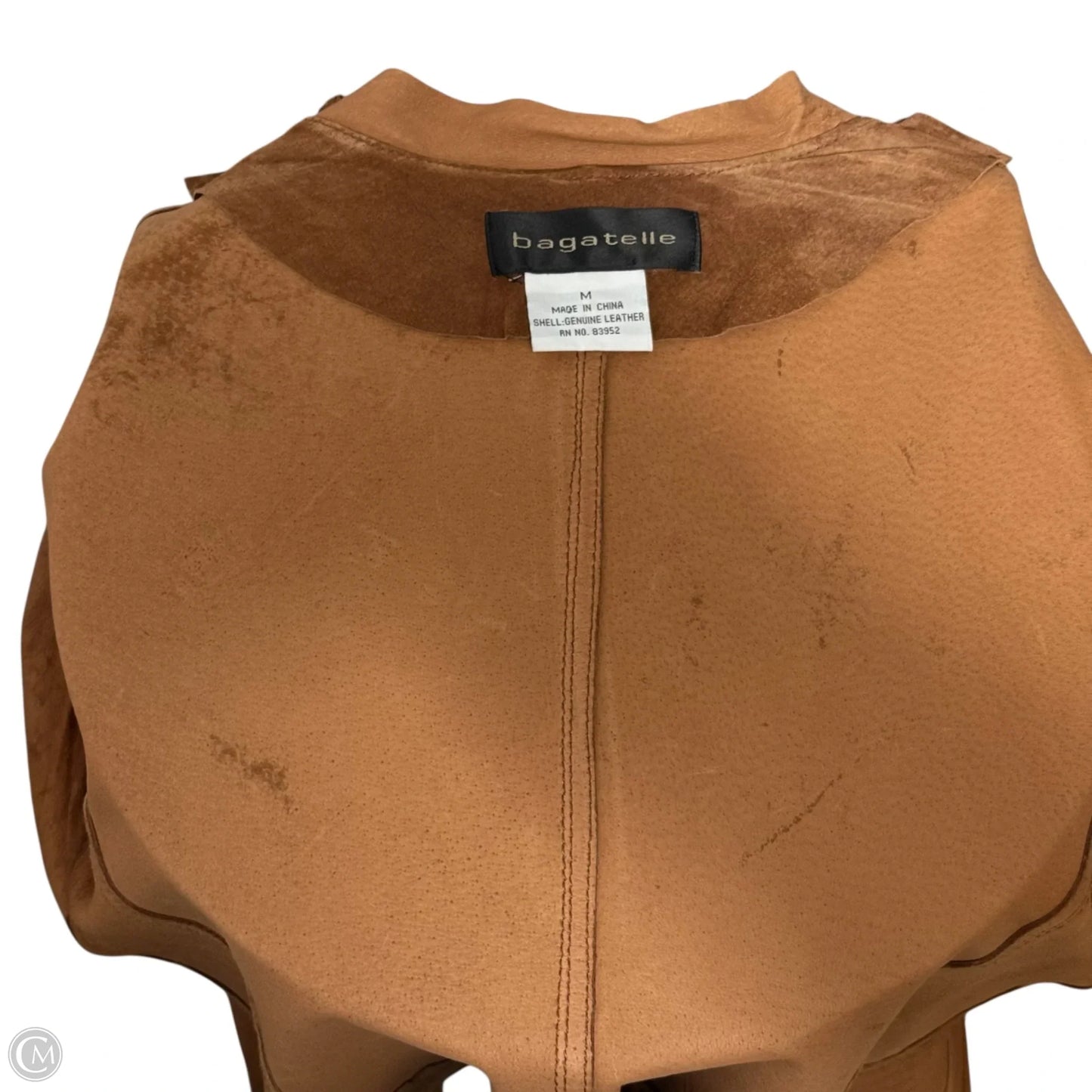 Open Front Waterfall Leather Jacket  By Bagatelle In Brown, Size: M