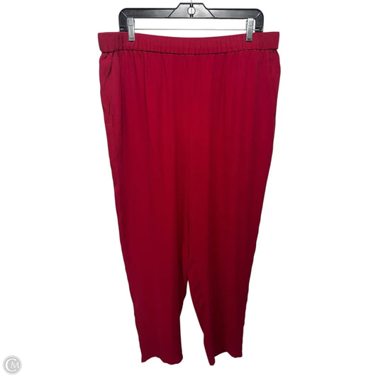 Silk Tapered Ankle Pants By Eileen Fisher In Red, Size: Xl