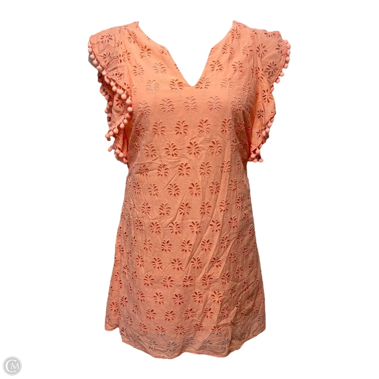 Astara Eyelet Dress Designer By Lilly Pulitzer In Peach, Size: M