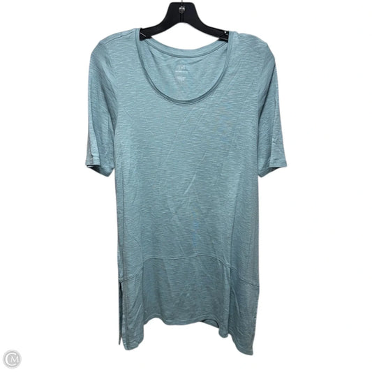Pima Dipped-Hem Tunic Short Sleeve By J. Jill In Aqua, Size: M