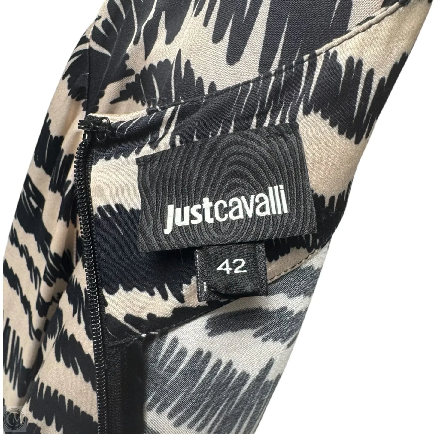 Mixed Animal Print Asymmetrical Ruffle Detail Mini Dress Designer By Just Cavalli By Roberto Cavalli In Animal Print, Size: 10