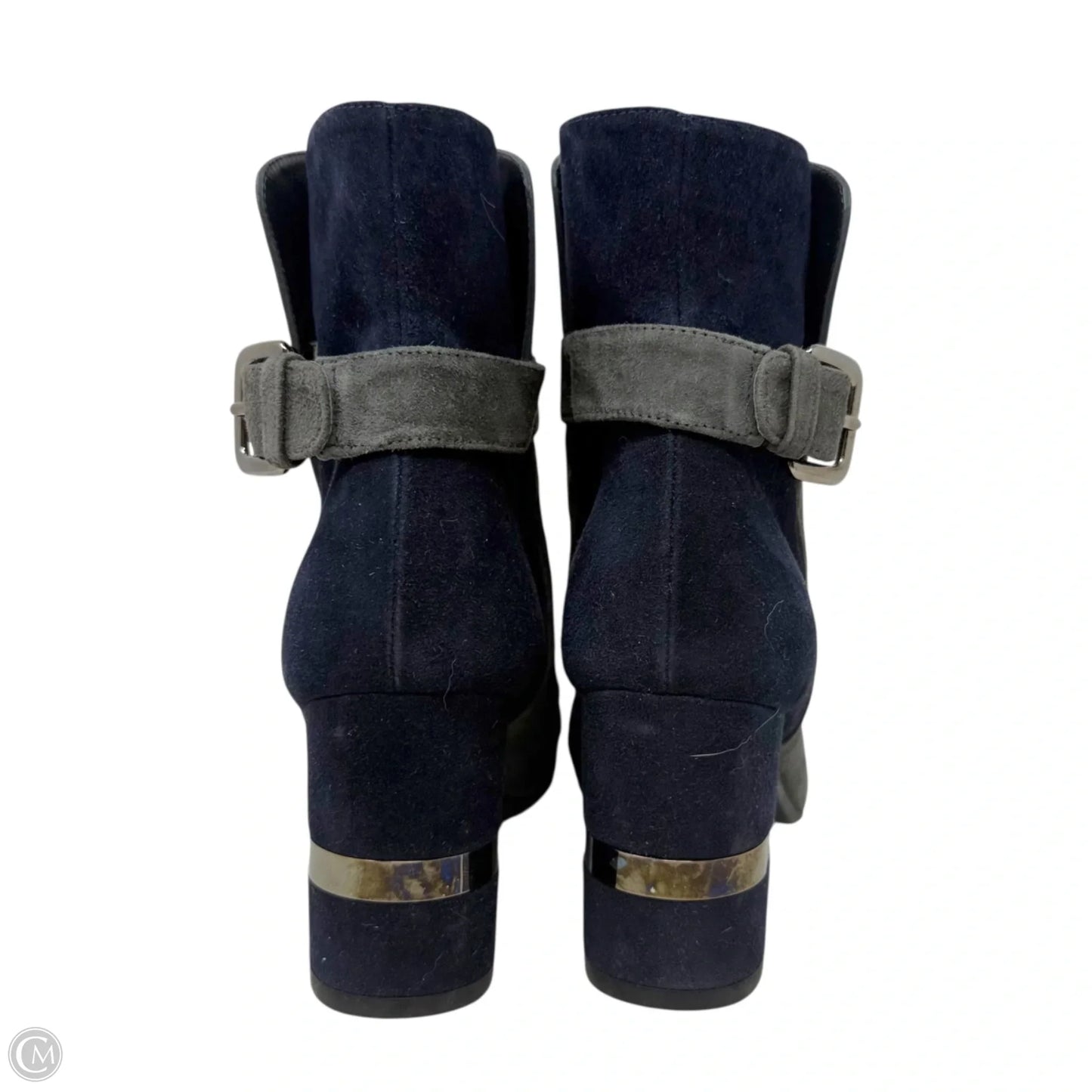 Imback Ankle Boots Designer By Stuart Weitzman In Blue & Grey, Size: 7.5