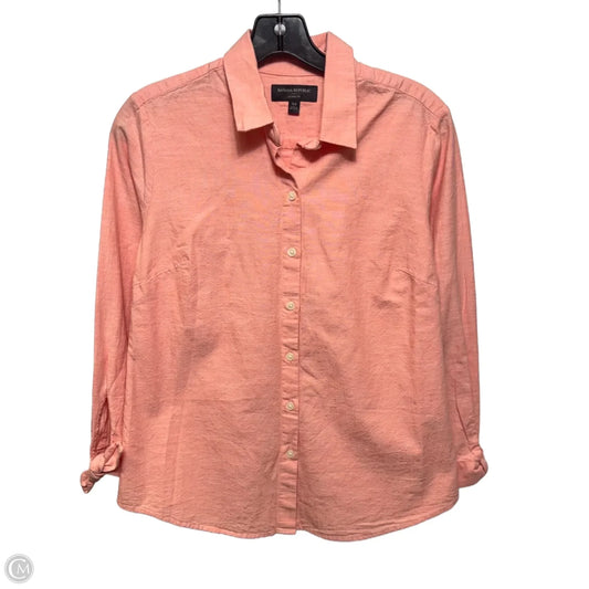 Cotton Top Long Sleeve By Banana Republic In Peach, Size: Xs