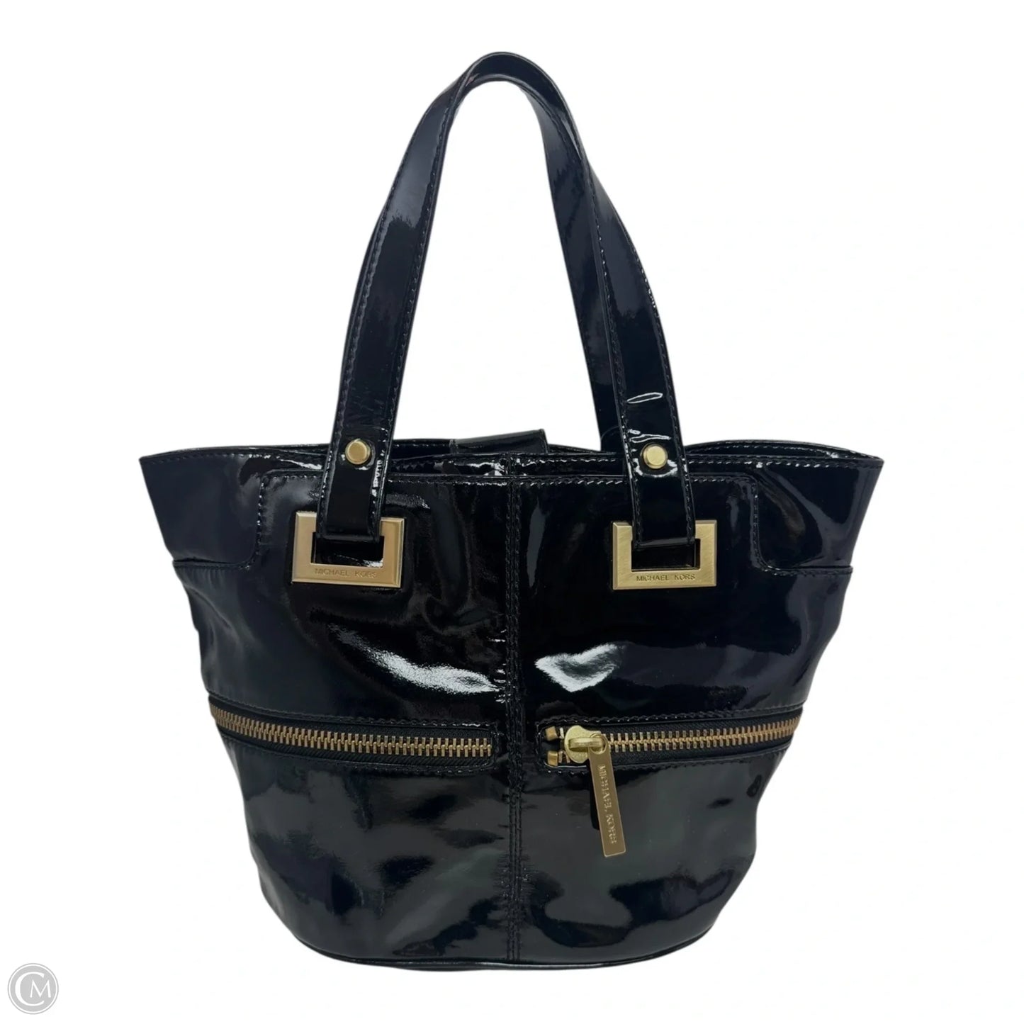 Patent Zip Handbag By Michael By Michael Kors, Size: Medium