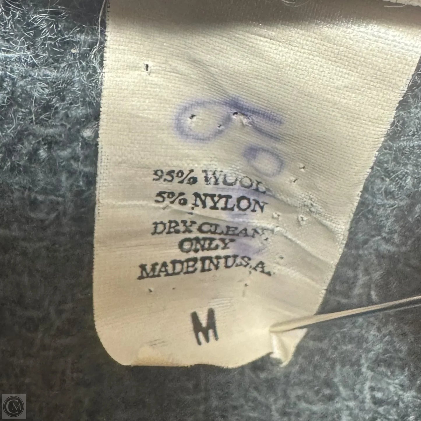 Wool Blend Jacket Fleece By Eileen Fisher In Green, Size: M