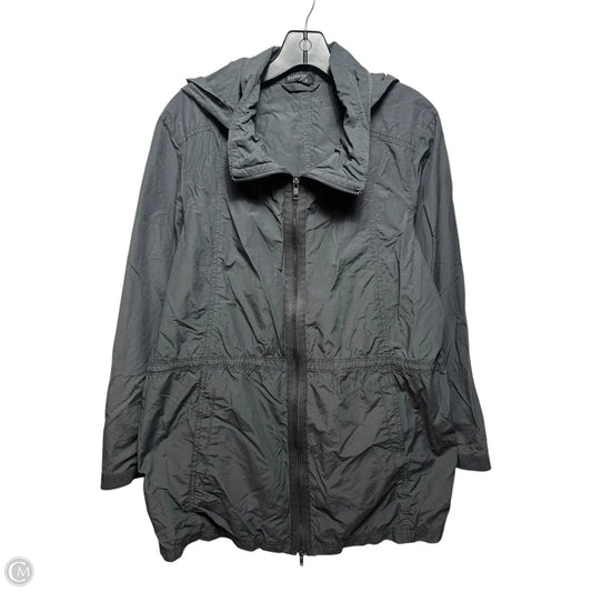 Jacket Windbreaker By Eileen Fisher In Grey, Size: L