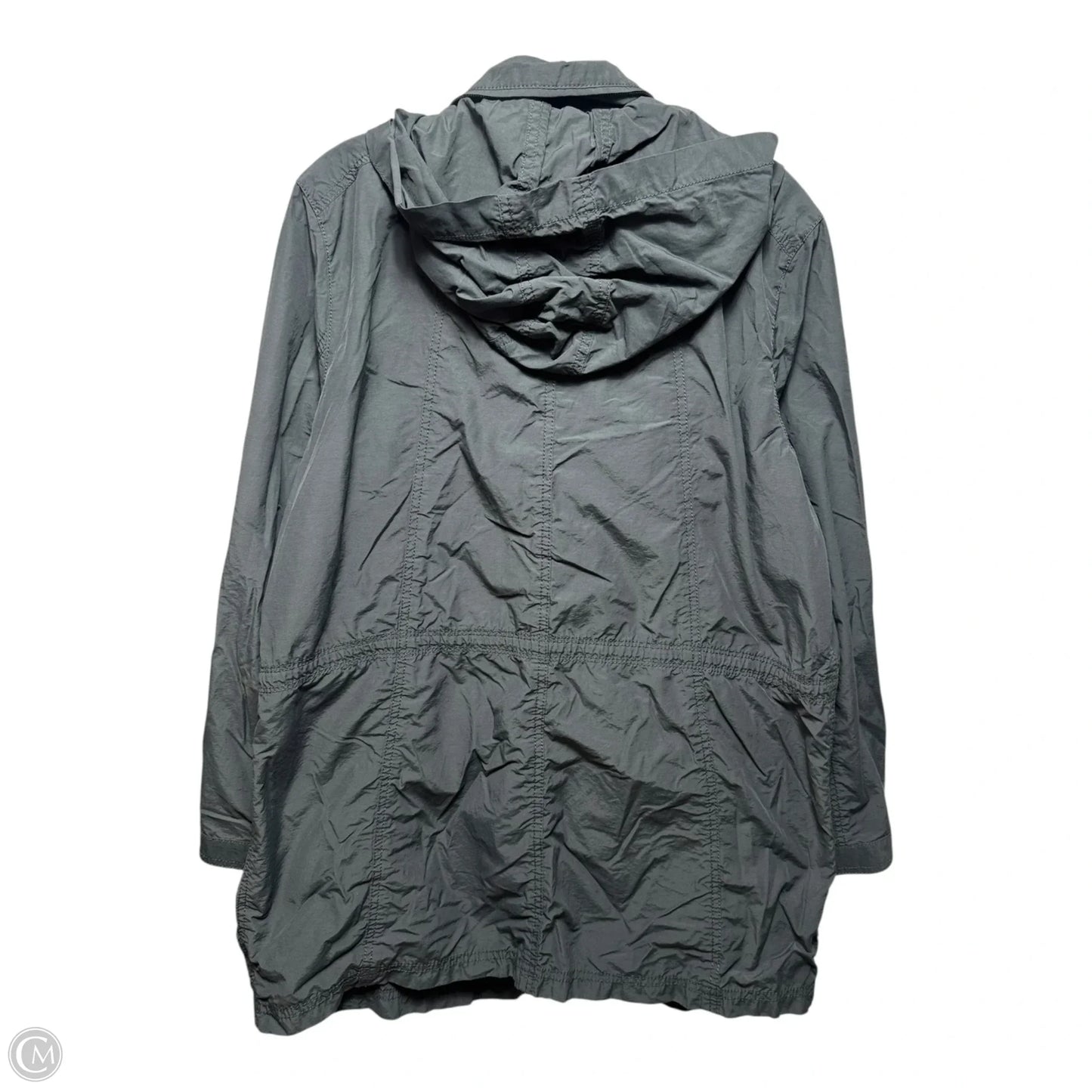 Jacket Windbreaker By Eileen Fisher In Grey, Size: L