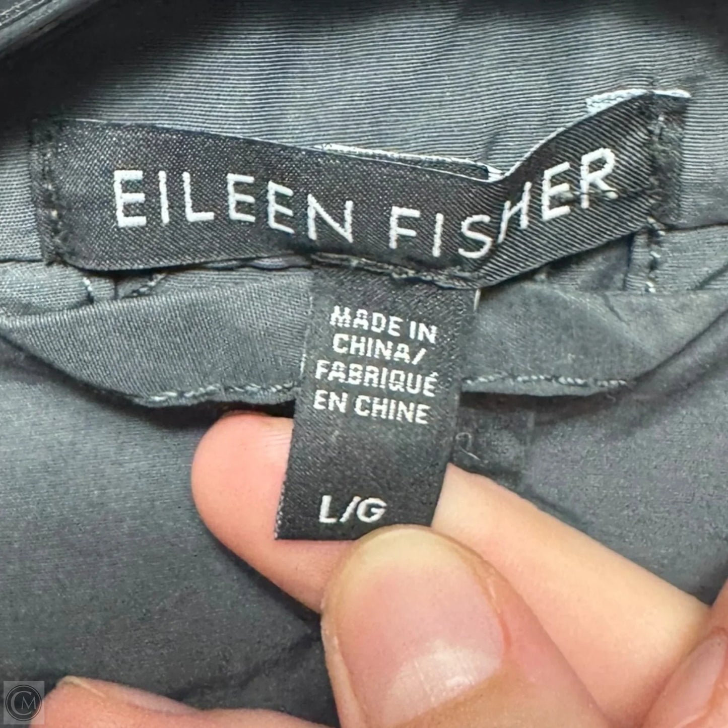 Jacket Windbreaker By Eileen Fisher In Grey, Size: L