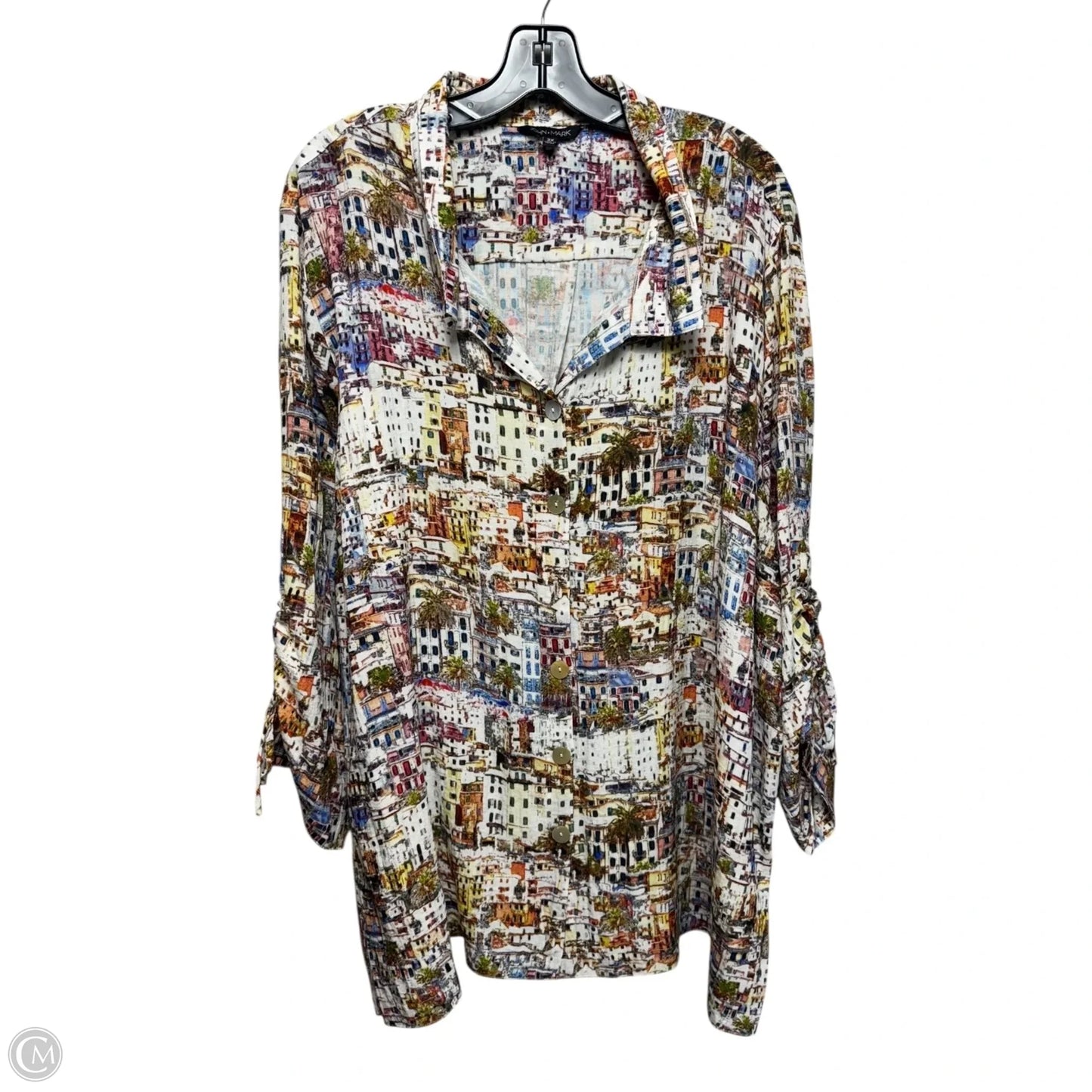 Collected Cool Top Long Sleeve By John Mark In Multi-colored, Size: 3x