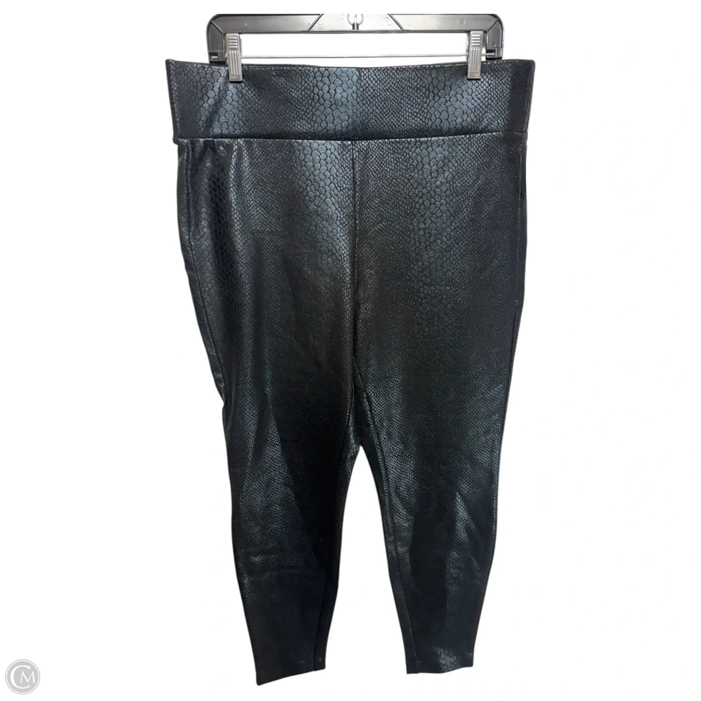 Metallic Snakeskin Pants Leggings By Torrid In Black, Size: 1x