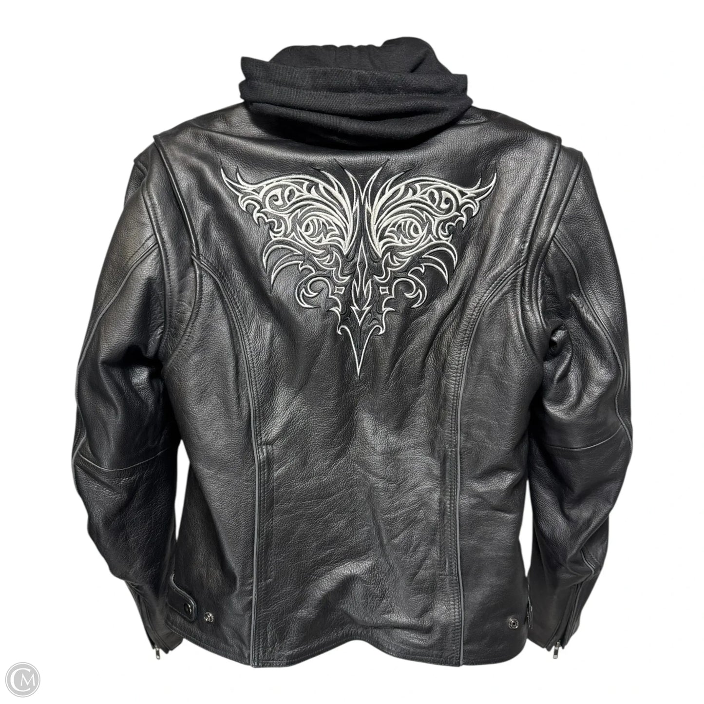 Embroidered Motorcycle Jacket Leather By X Element In Black, Size: 2x