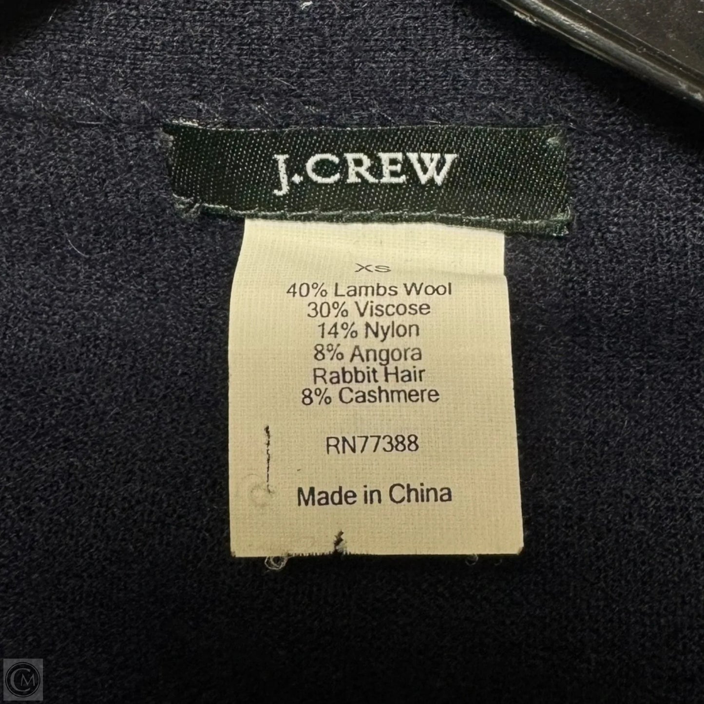 Cashmere Angora Lambswool Blend Ruffle Front Cardigan Sweater By J. Crew In Blue, Size: XS