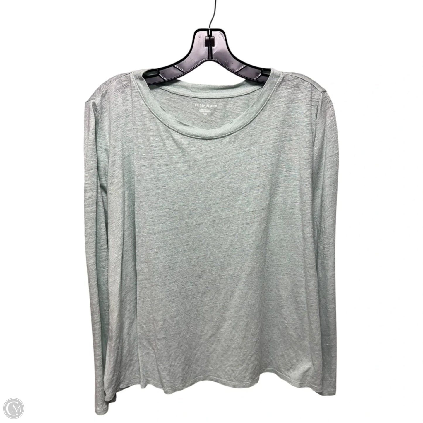 Linen Top Long Sleeve Basic By Eileen Fisher In Green, Size: M