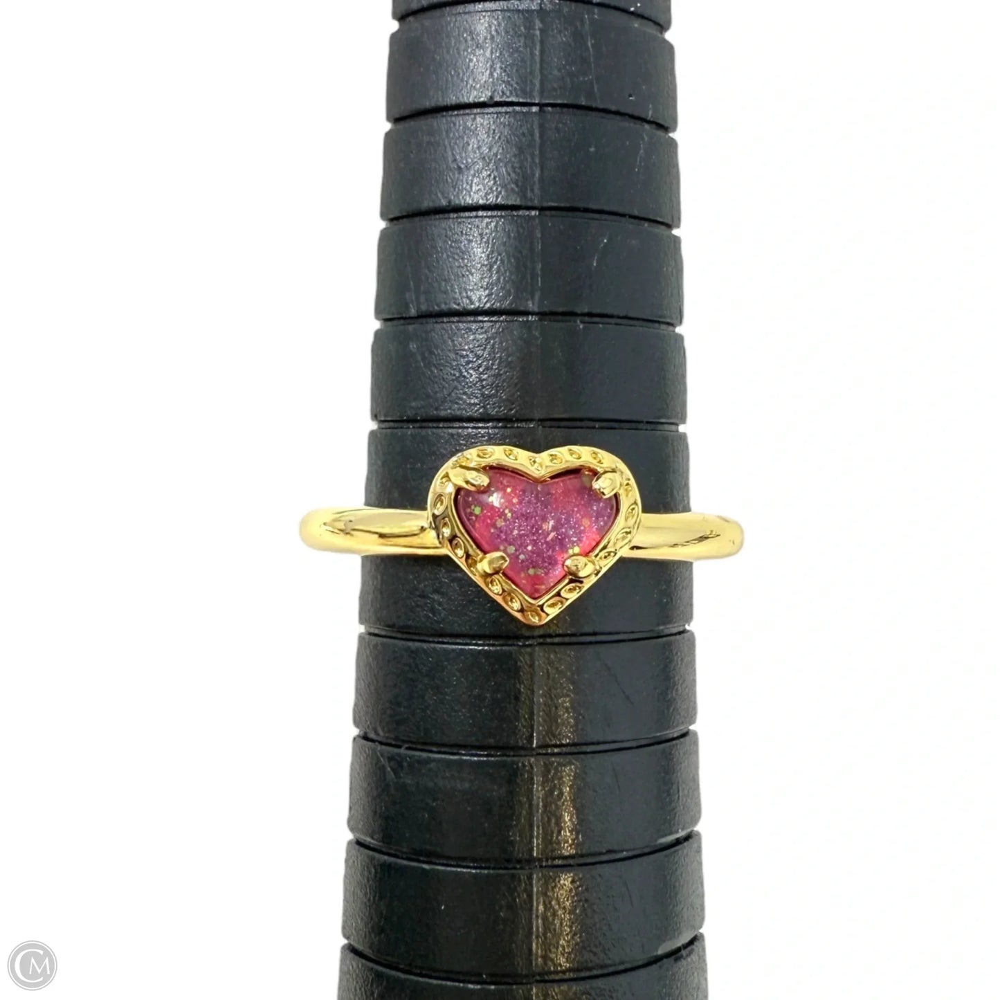 14k Gold Over Brass Anna Band Ring In Marbleized Pink Illusion By Kendra Scott, Size: 7