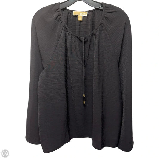 Top Long Sleeve By Michael By Michael Kors In Black, Size: L
