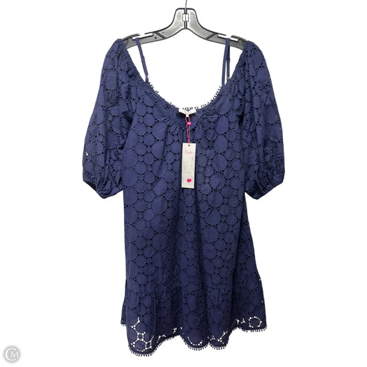 Henrieta Eyelet Cold Shoulder Mini Dress By Parker In Navy, Size: S