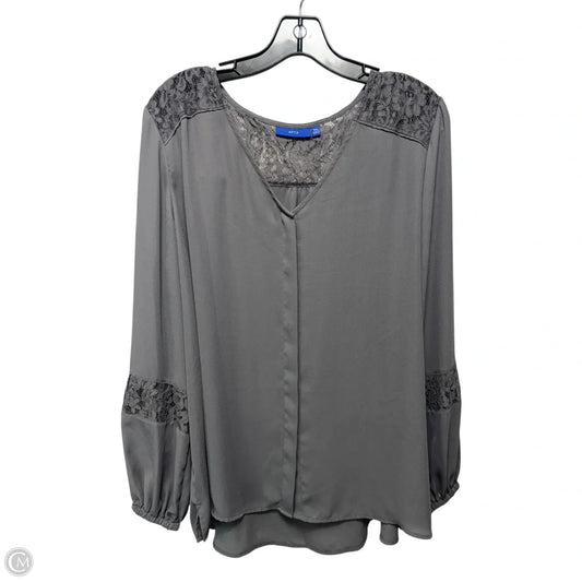 Top Long Sleeve By Apt 9 In Grey, Size: Xxl