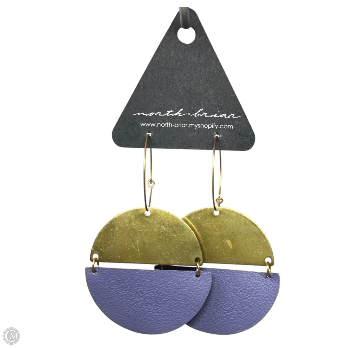 Leather & Metal Dangle/drop Earrings By North Briar
