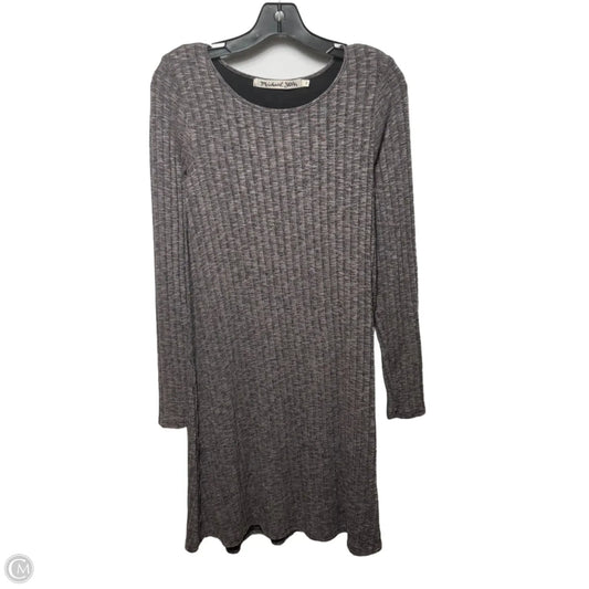 Ribbed Dress Sweater By Michael Stars In Grey, Size: S