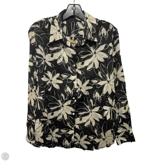 Top Long Sleeve Unbranded In Black & Cream, Size: L