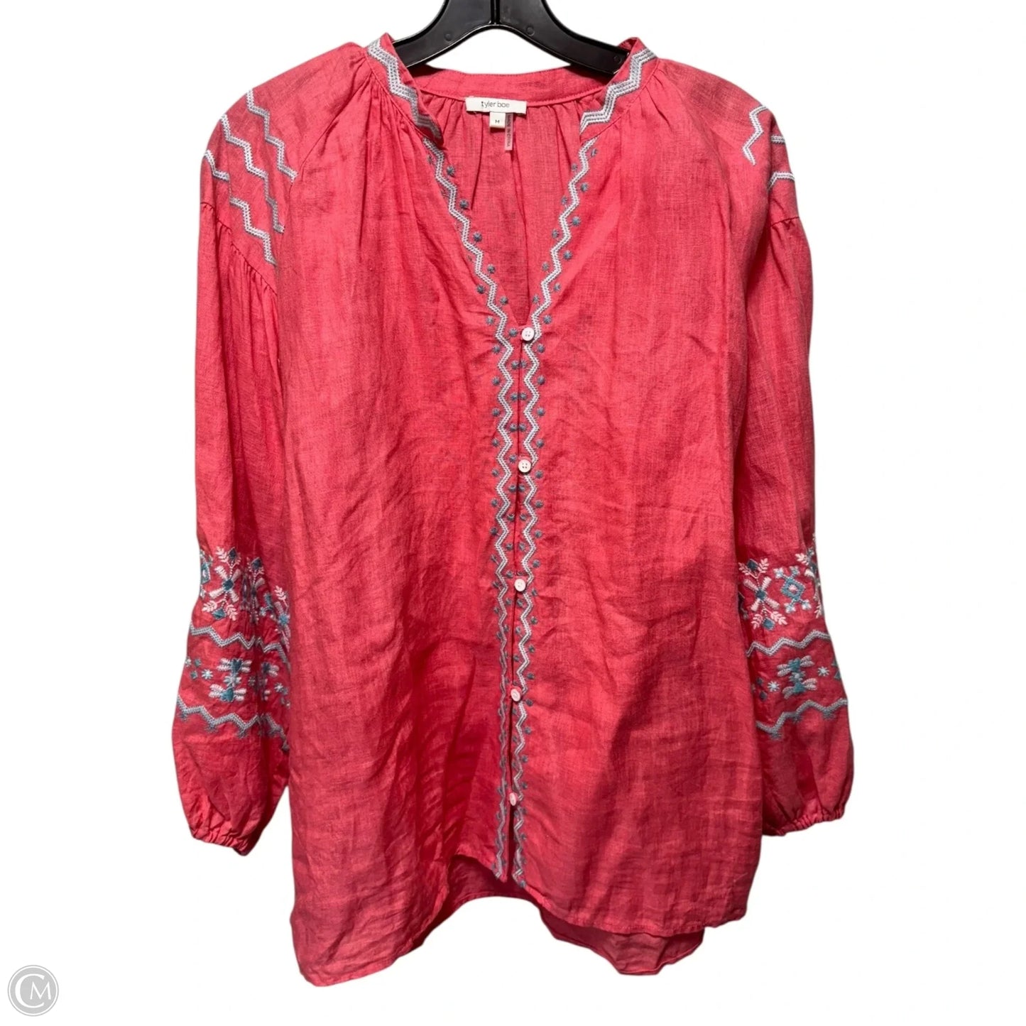 Top Long Sleeve By Tyler Boe In Coral, Size: M