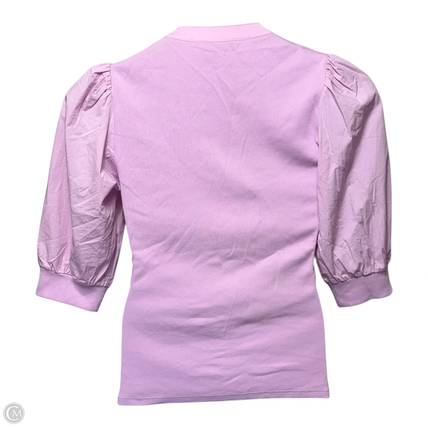 Coralee Rib-Knit Puff-Sleeve Top By Veronica Beard In Barely Orchid, Size: M