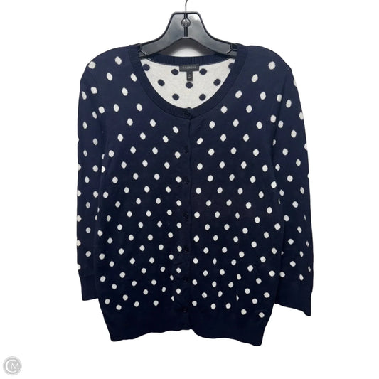 Sweater Cardigan By Talbots In Polkadot Pattern, Size: M