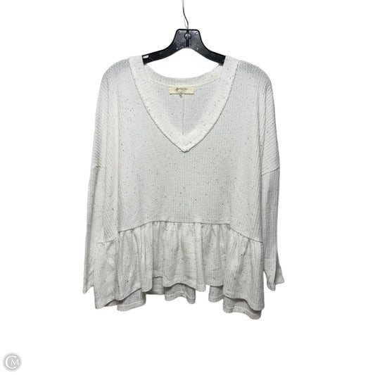 Top Long Sleeve By A Beautiful Soul In White, Size: Xl/X