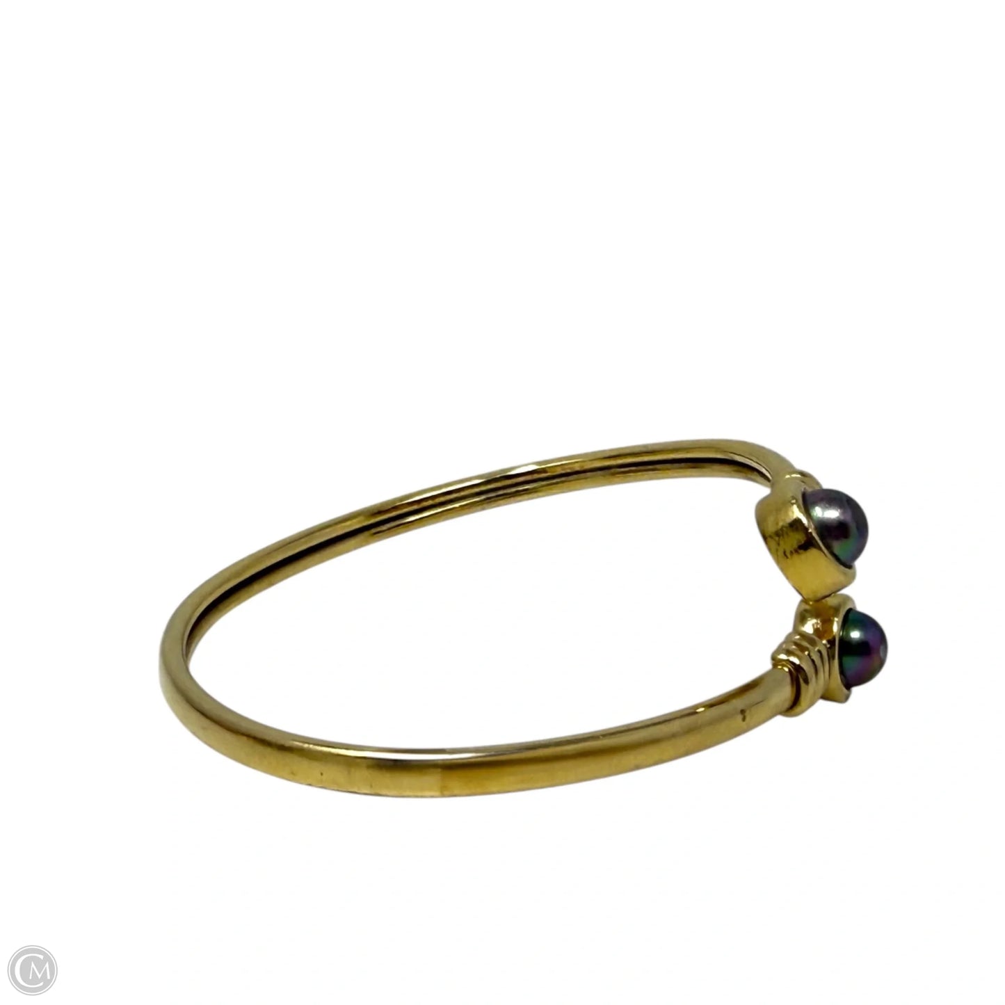 Gold Over Sterling Silver Black Pearl Bracelet