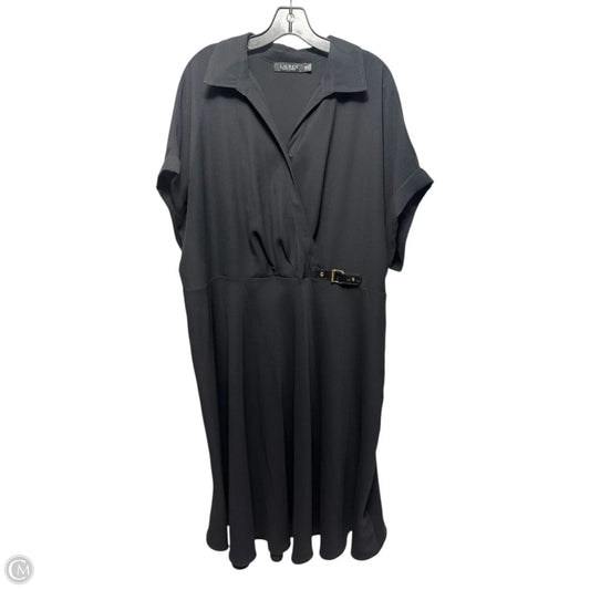 Buckle Dress Casual Midi By Lauren By Ralph Lauren In Black, Size: 22