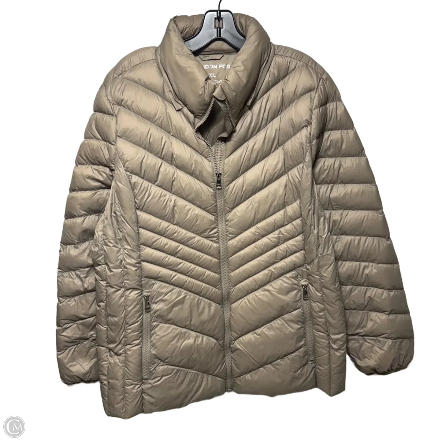 Down Blend Fill Jacket Puffer & Quilted By London Fog In Taupe, Size: XL