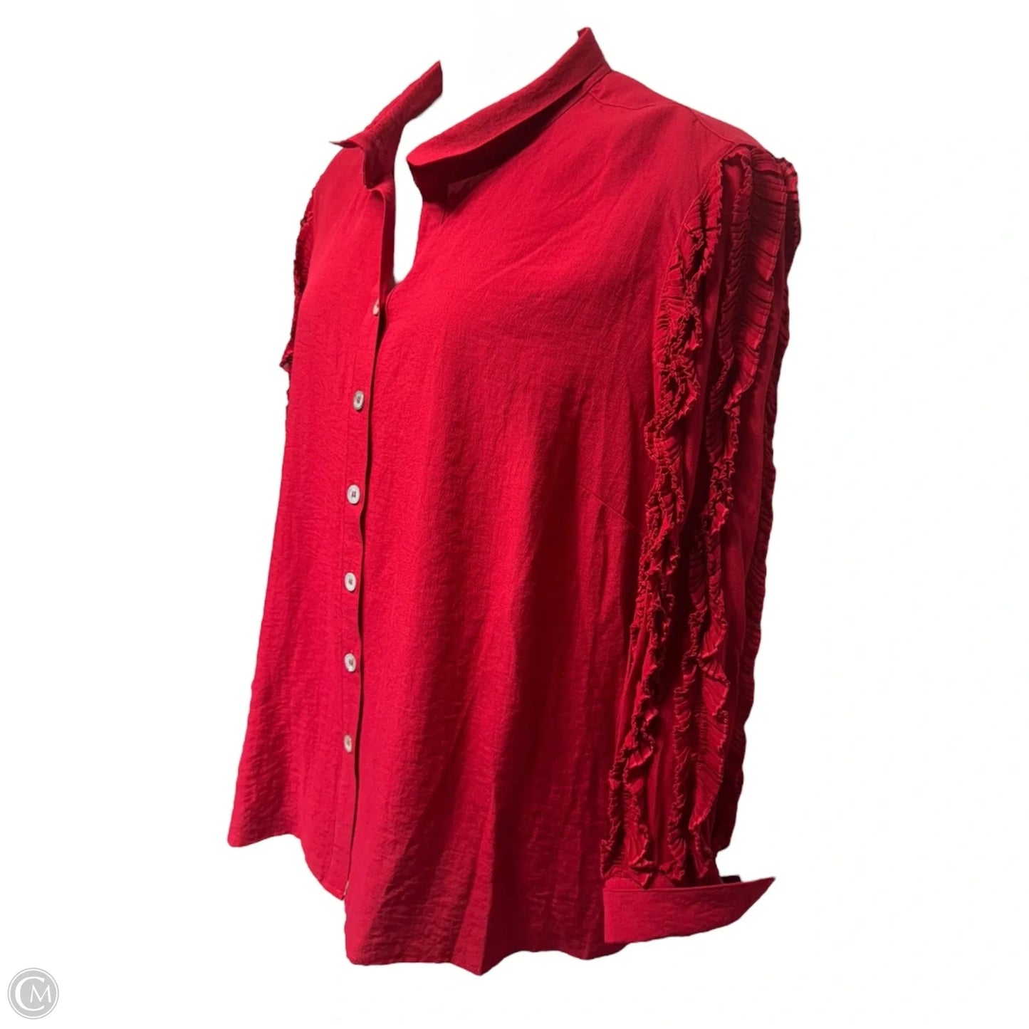 Top Long Sleeve By John Mark In Red, Size: 2x