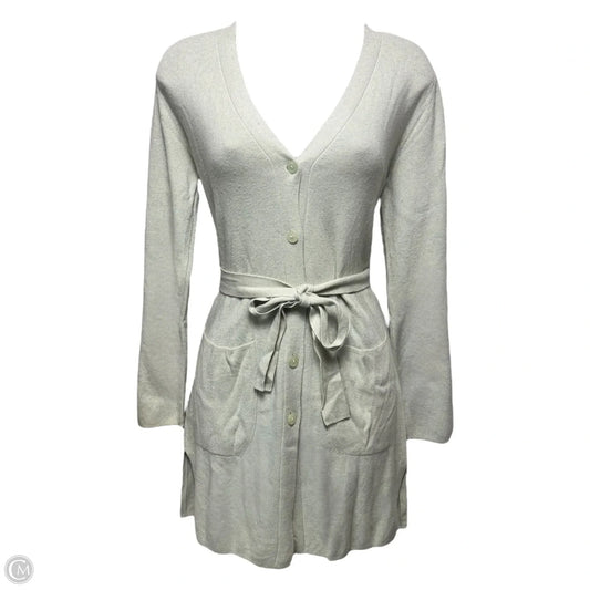 Belted Cardigan Sweater Designer By Escada In Aqua, Size: S