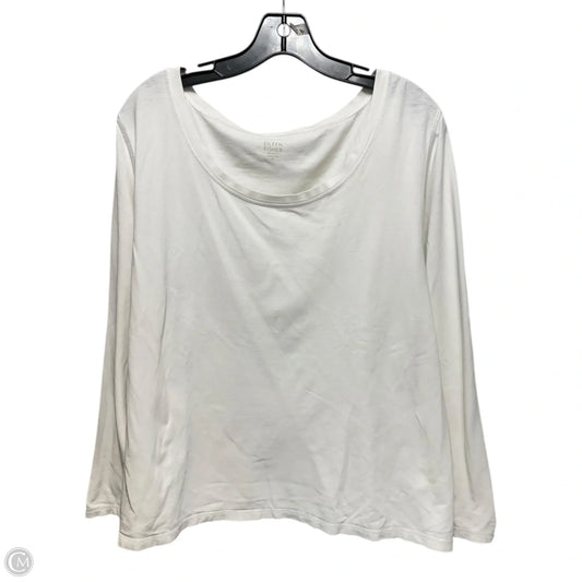 Top Long Sleeve Basic By Eileen Fisher In White, Size: 1x