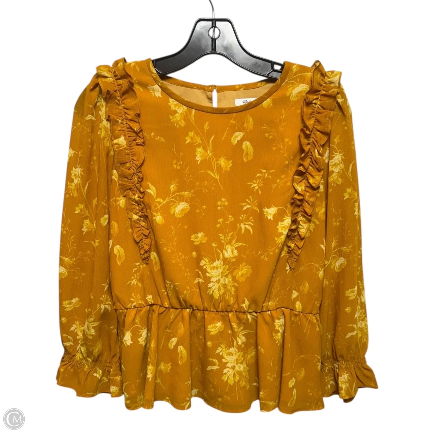 Top Long Sleeve By Madewell In Yellow, Size: S