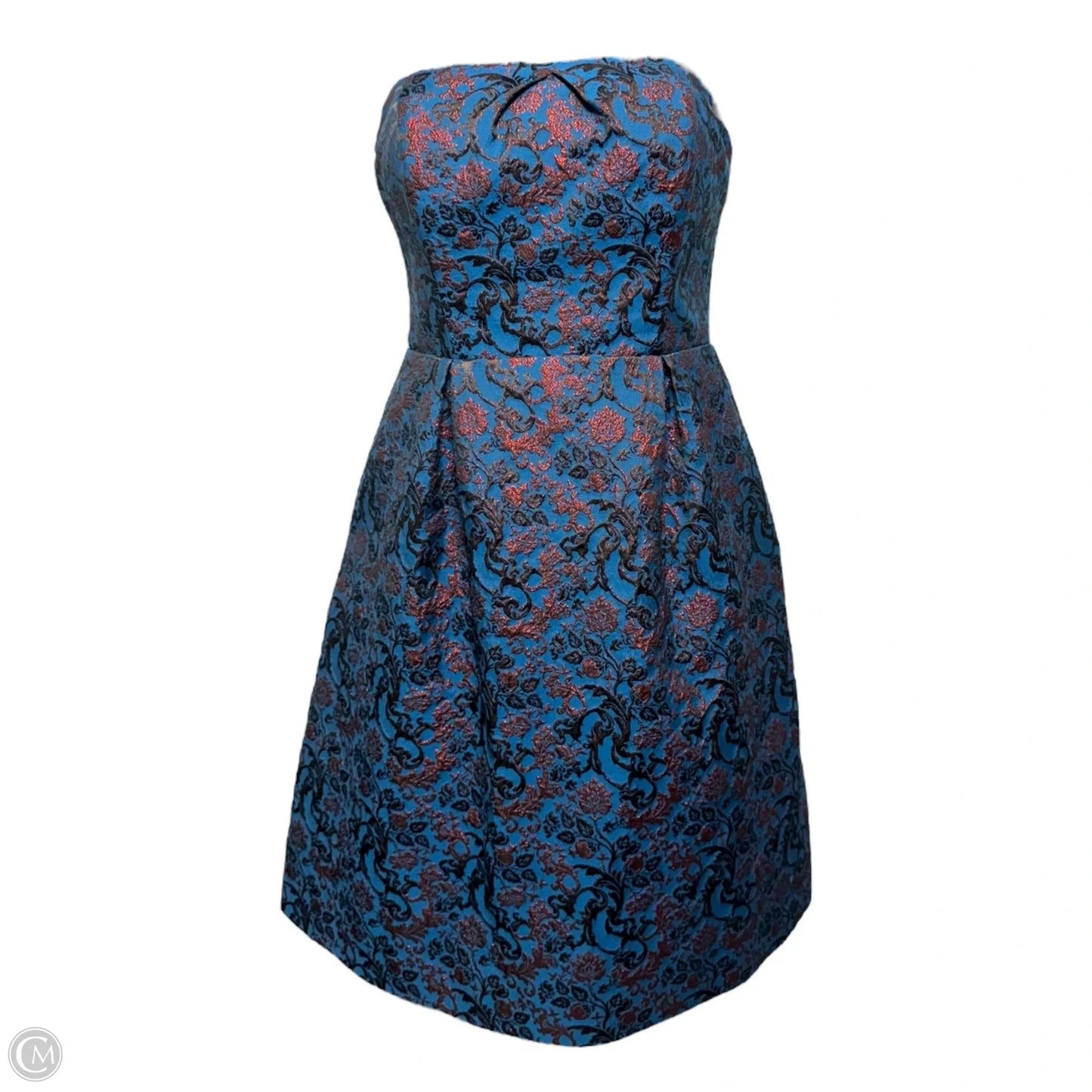 Paprika Brocade Strapless Dress By Leifnotes X Anthropologie In Blue & Red, Size: 4